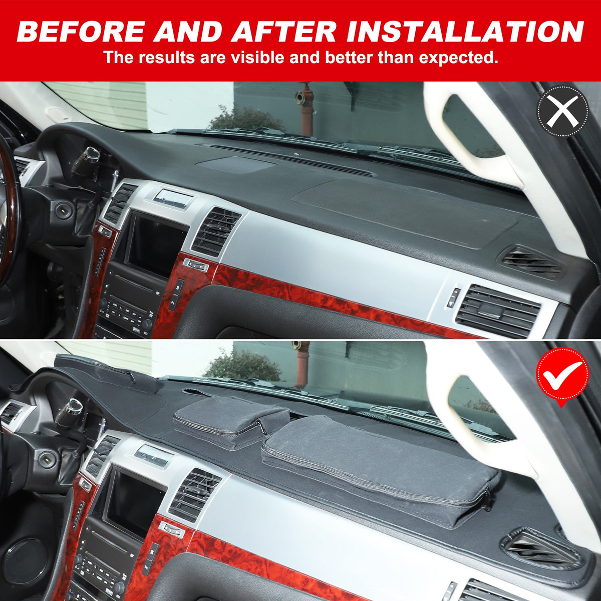 Interior Center Console Dashboard Storage Bag For Cadillac Escalade 2007-14 21