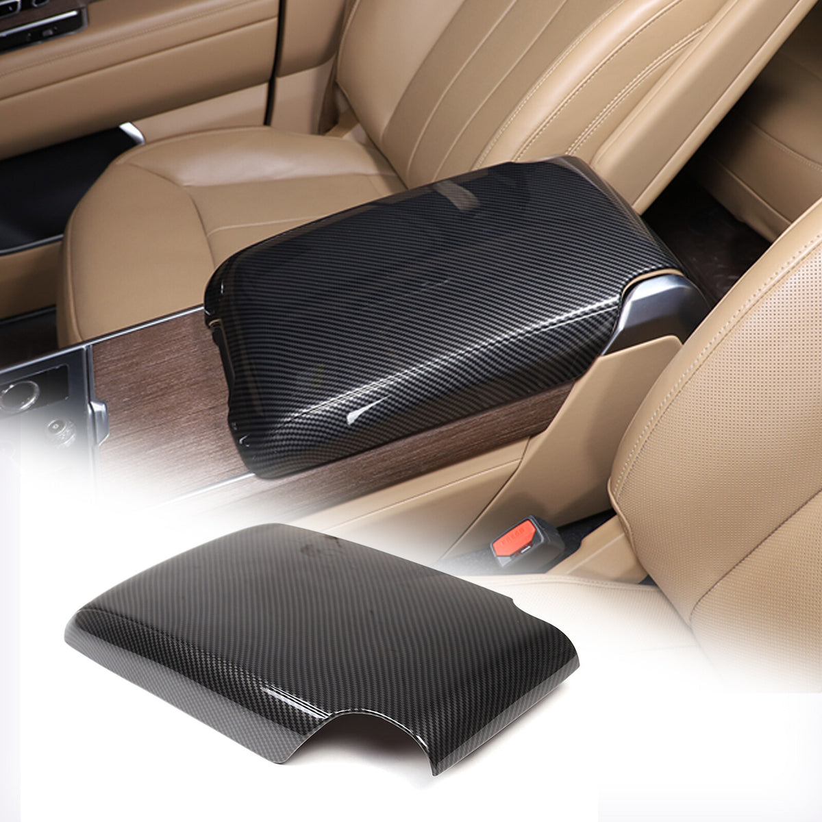 ABS Carbon Center Console Armrest Box Cover For Range Rover Sport/Vogue 23-24 7