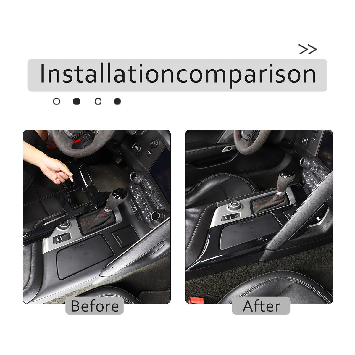 Glossy Black Interior Gear Shift Panel Cover For Corvette C7 2014-2019 2