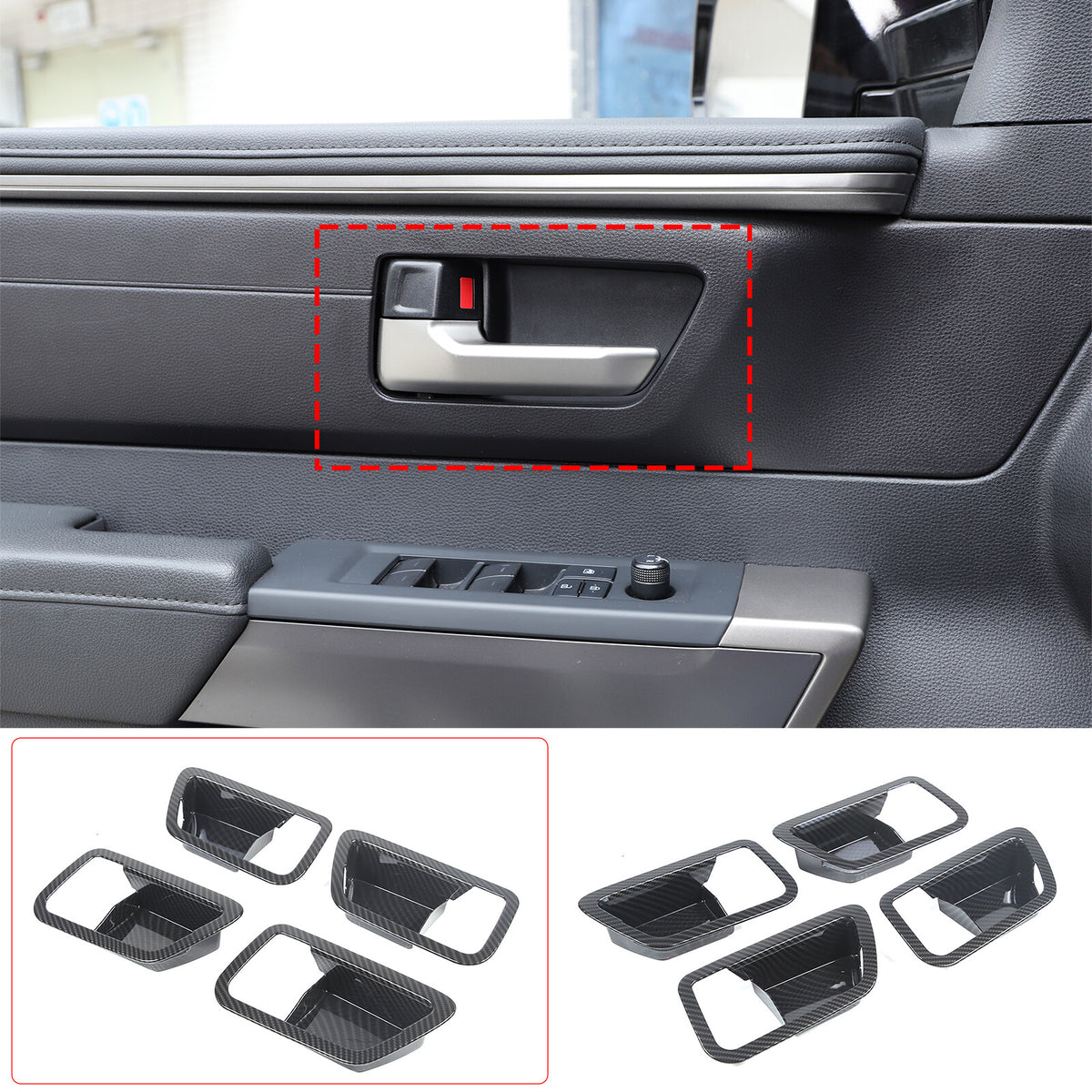 ABS Carbon Fiber Interior Set Cover Trim Kit For Toyota Tundra Sequoia SR 22+ - Styles 1-5 76