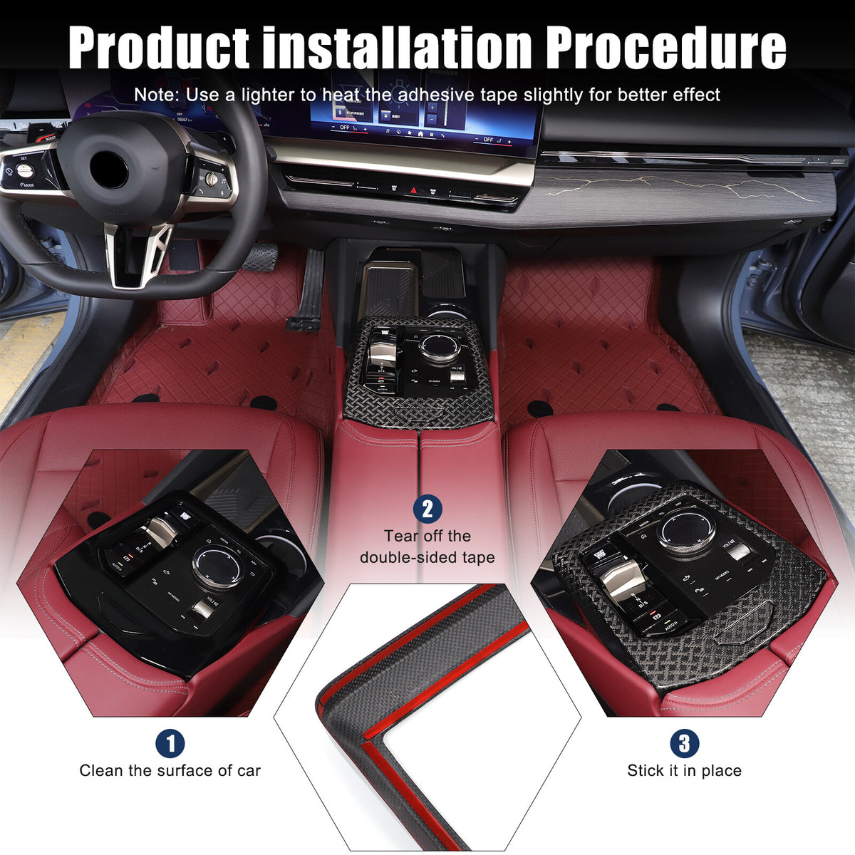 Real Carbon Fiber Center Console Gear Shift Panel Trim For BMW 5 Series G60 24+ 13