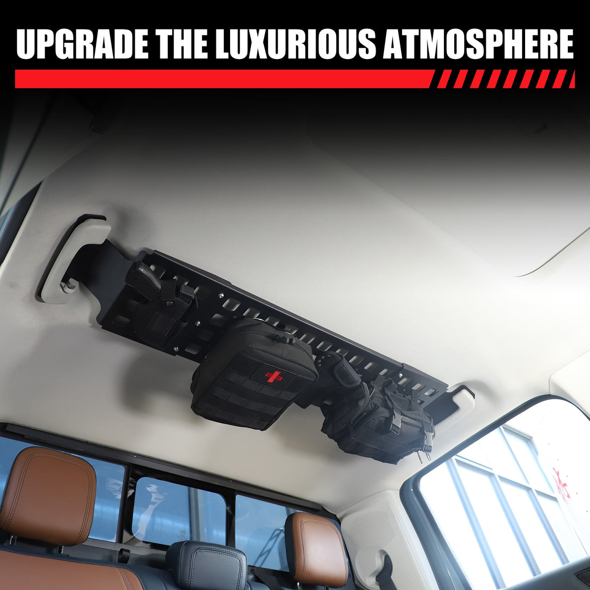 Aluminum Alloy Rear Roof Hanging Bag Rack Molle Panel For Ford Maverick 2022+ 18