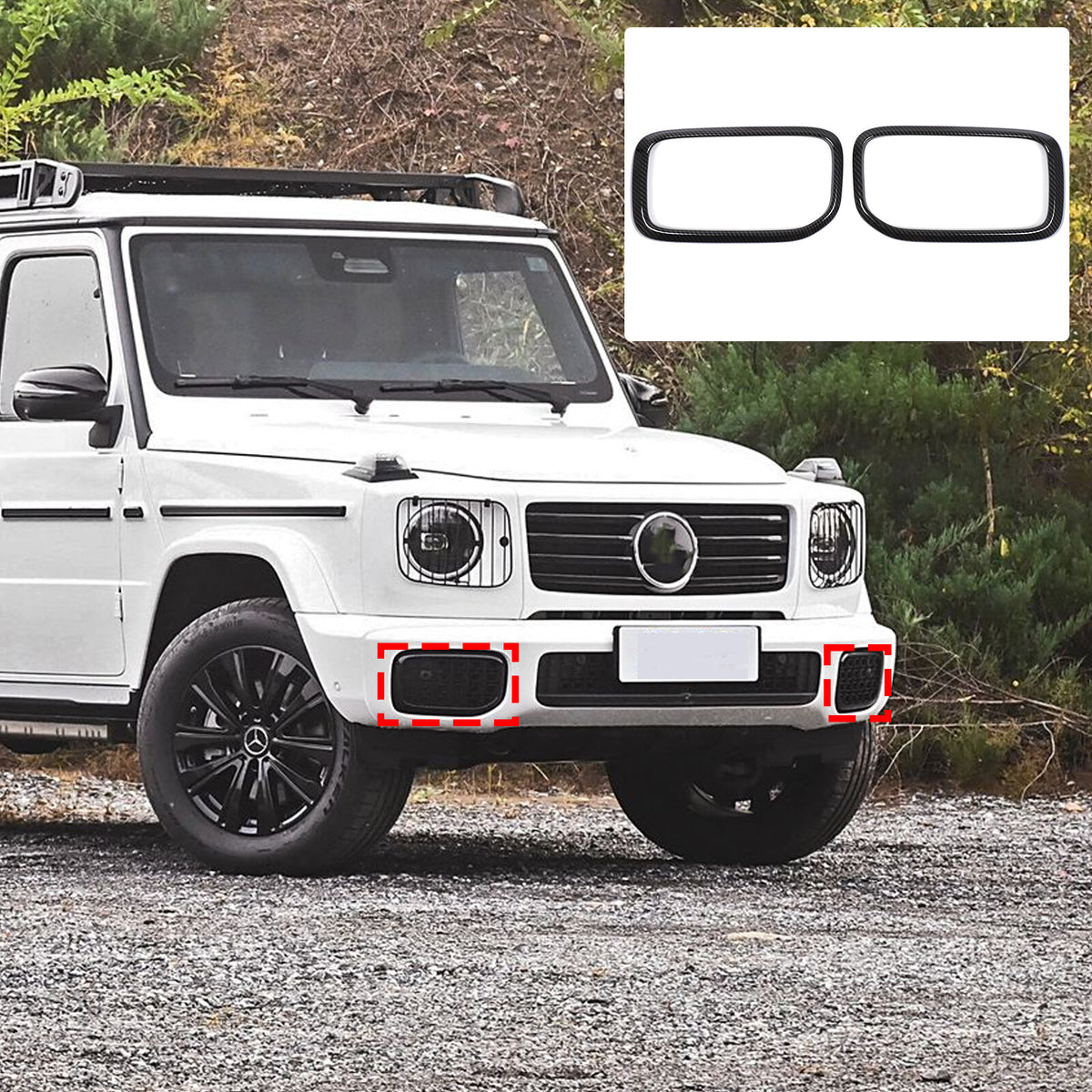Carbon Fiber ABS Front Bumper Side Air Intake Trim For Benz G-Class W465 25+ US 18