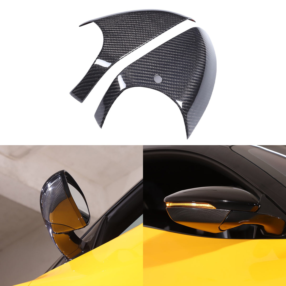 Real Carbon Fiber Exterior Rearview Mirror Base Trim For Lotus Emira 21-23 US 8