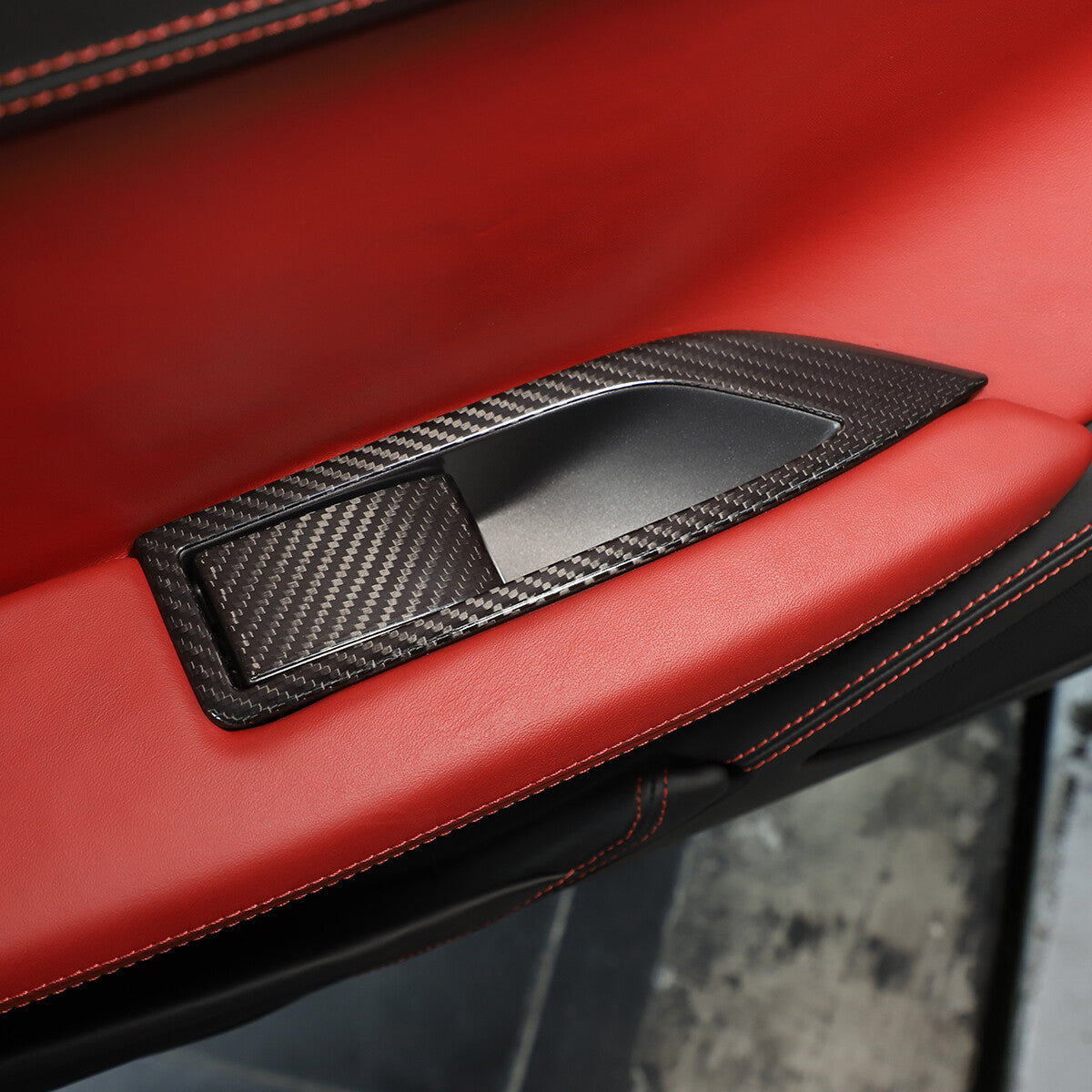 Carbon Fiber Inner Door Handle Frame Trim Cover for Ferrari 458 2011-2016 4