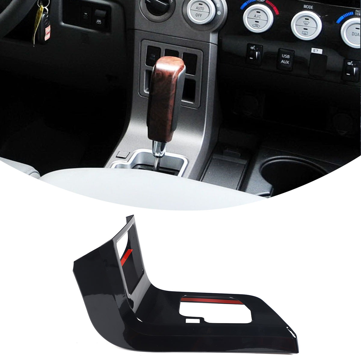 Glossy Piano Black Center Gear Shift Trim For Toyota Tundra/Sequoia 2007-2013 US 4