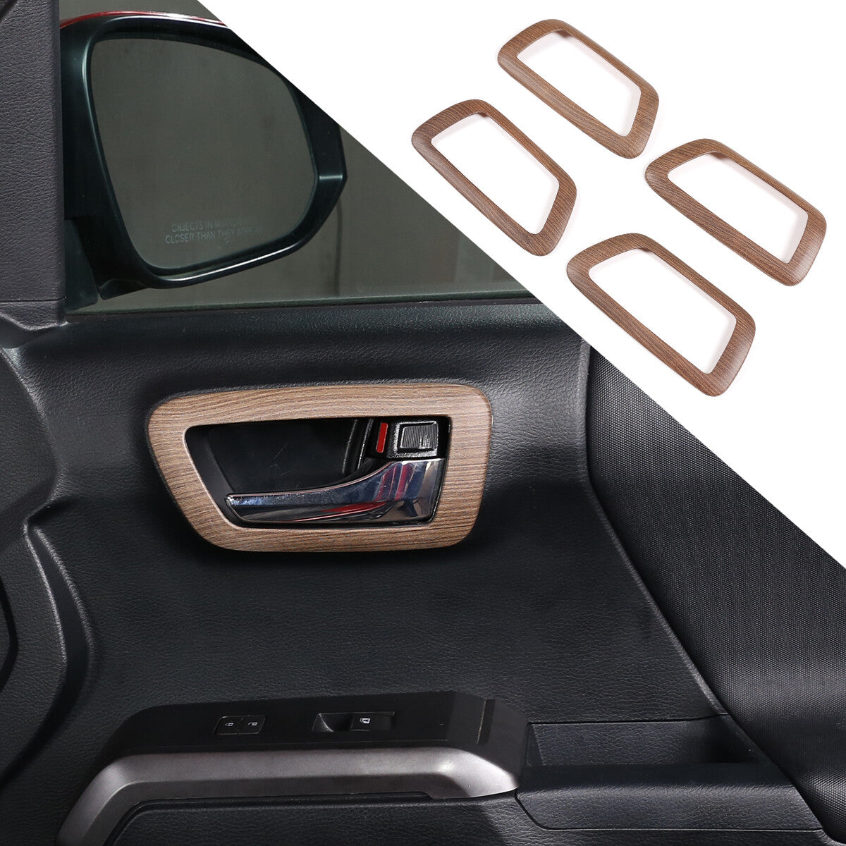 Wood Grain Interior Center Console Cover Trim For Toyota Tacoma 2016-2023 29