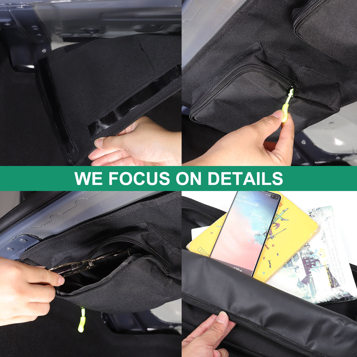 Black Rear Trunk Hanging Storage Bag Organizer For BMW 7 Series G70 i7 2023-25 16