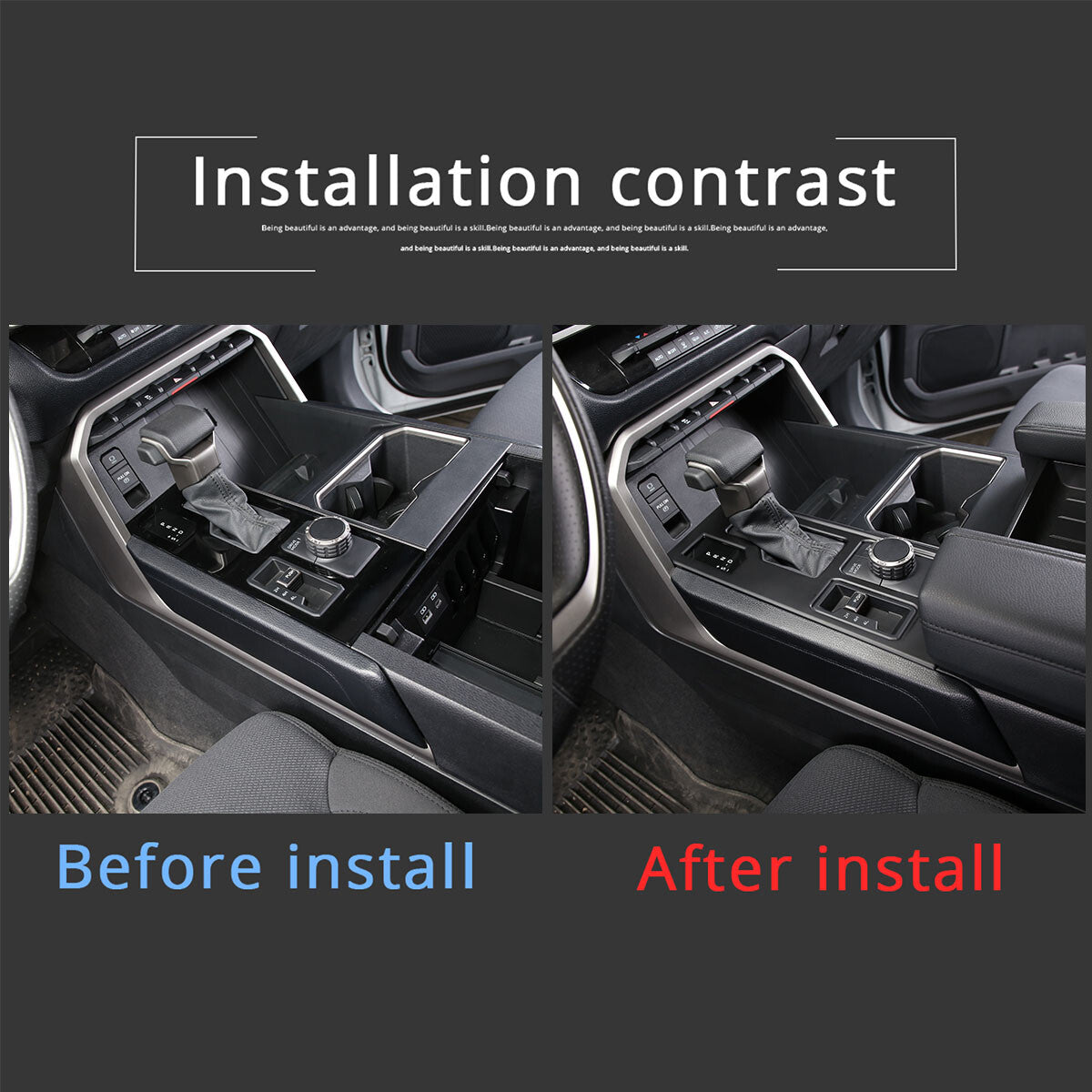 Matte Black ABS Interior Decoration Cover Trim Kit For Toyota Tundra 2022-26 US - Variants 16-20 37