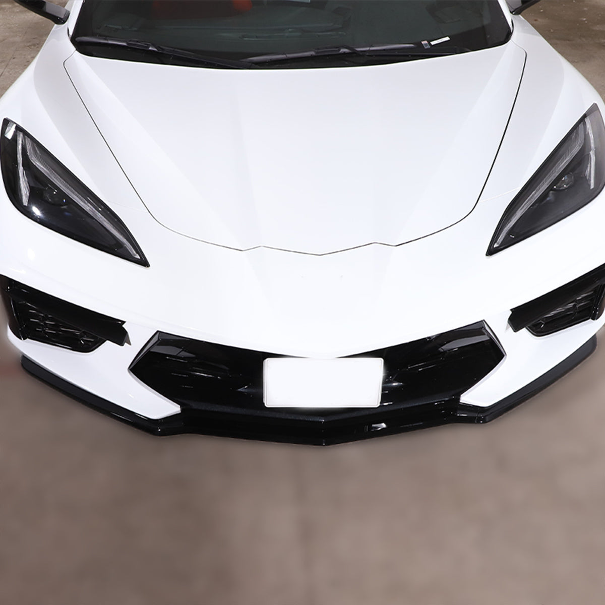 Replacement Glossy Black Front Bumper Lip Spoiler For Corvette C8 2020-2025 4