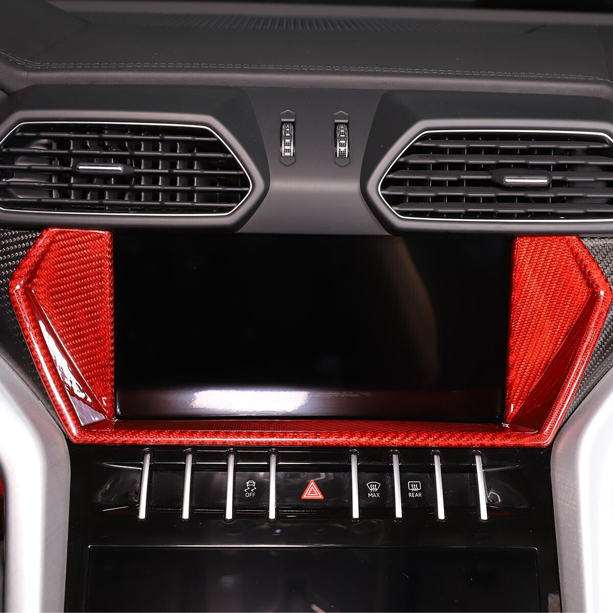 Red Carbon Display Navigation Screen Trim CoverFor Lamborghini URUS 2018-23 4