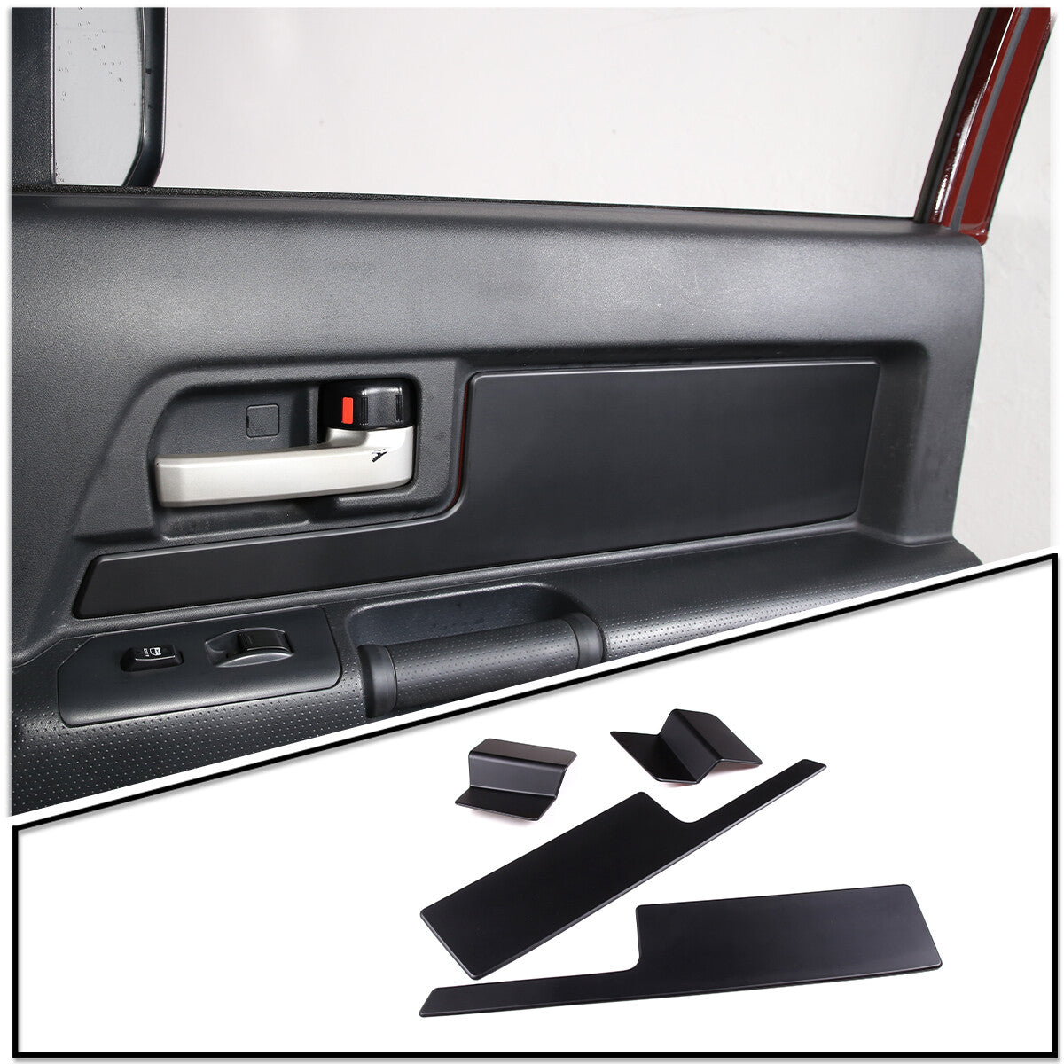 Matte Black Door panel strip cover trim For Toyota FJ Cruiser 2007-2021 3