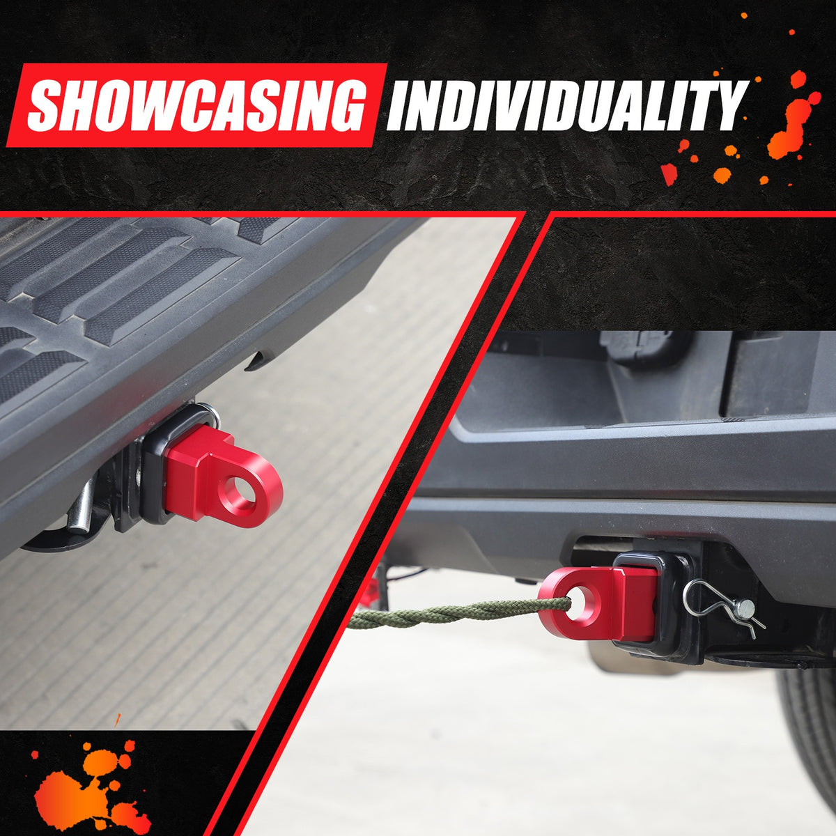 Red Aluminum Alloy Trailer Mount Receiver Hitch Tow Hook For Toyota Tundra 2022+ 5