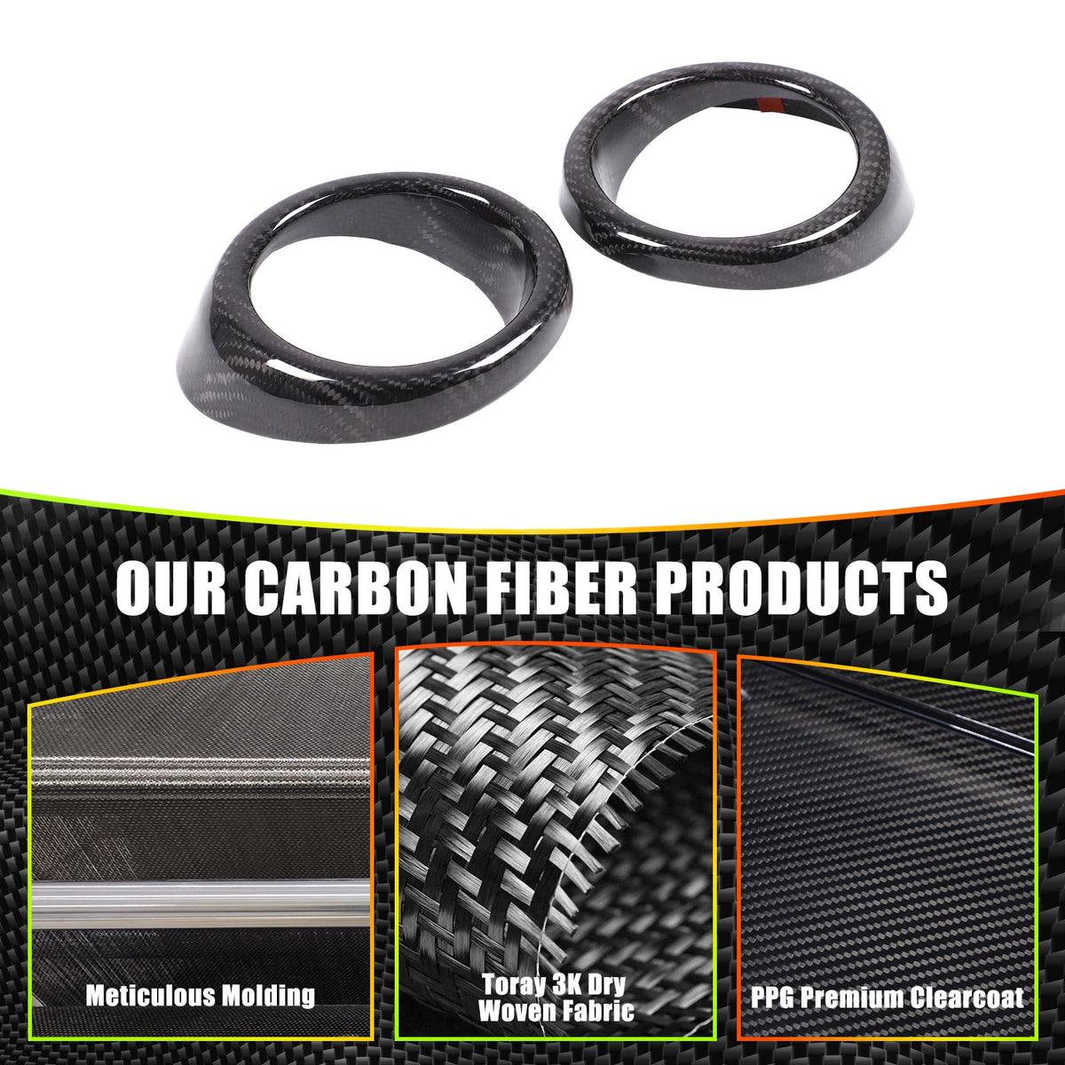 Real Carbon Fiber Front Fog Light Bezel Trim For Infiniti G Series 2010-2013 12