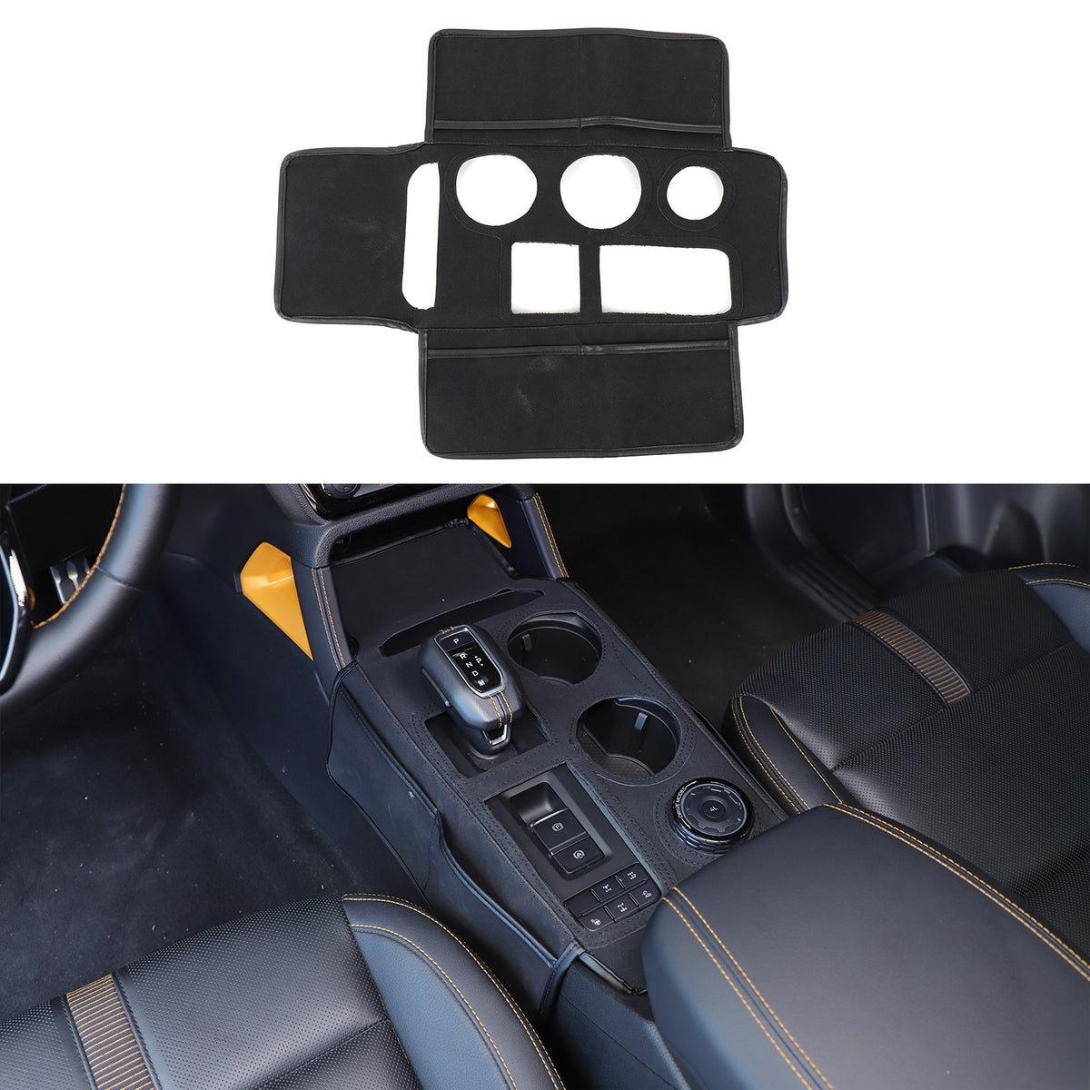 Suede Cloth Center Console Gear Shift Trim Cover For Ford Ranger T9 2023+ 2