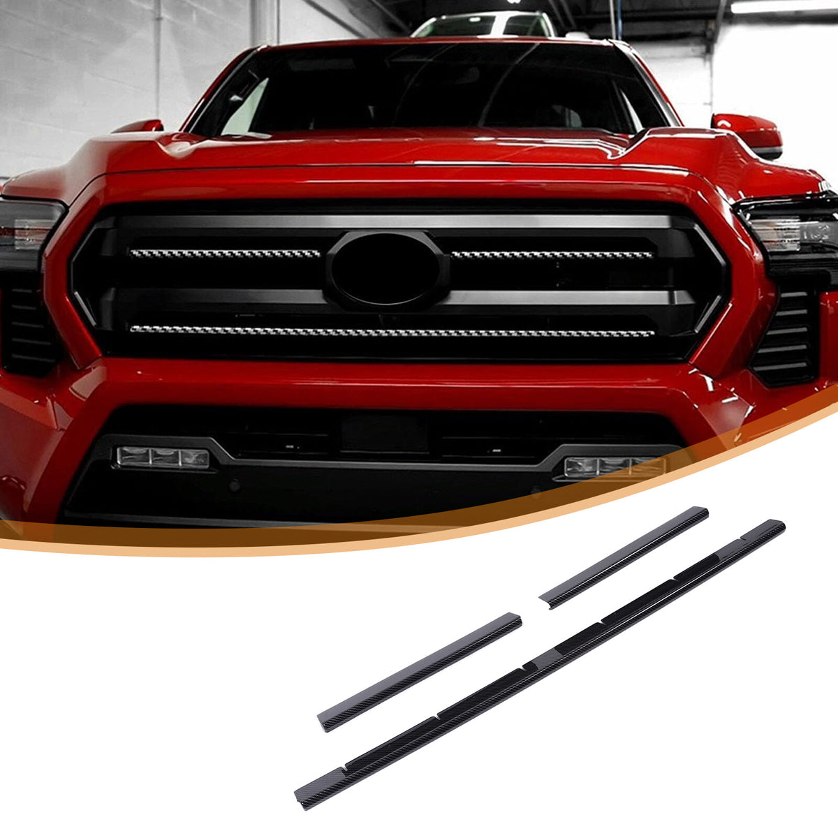 Carbon Fiber ABS Front Grille Grill Cover Molding Trim For Toyota Tacoma 2024 US 11
