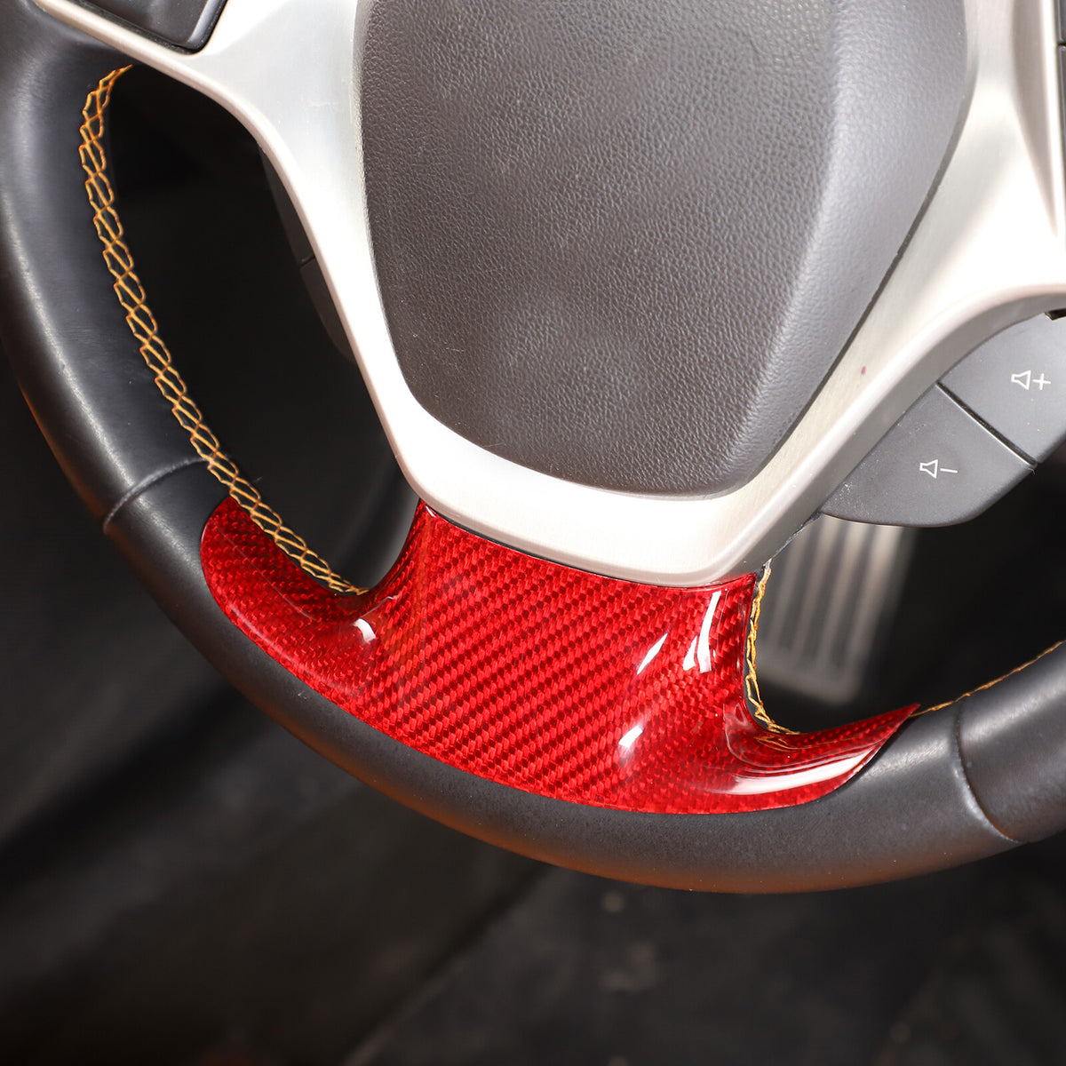 Red Real Carbon Fiber Interior Center Full Trim Set Kit For Corvette C7 2014-19 - Variants 6-10 11