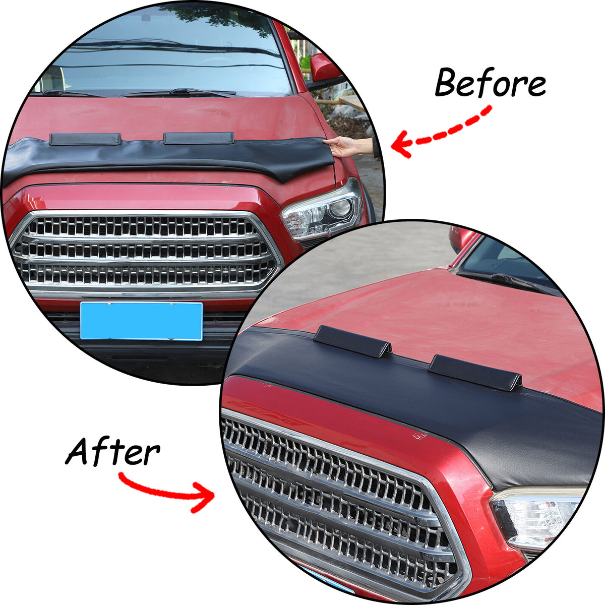 Black Car Bonnet Hood Bra Protector Mask Cover For Toyota Tacoma 2016-23 23