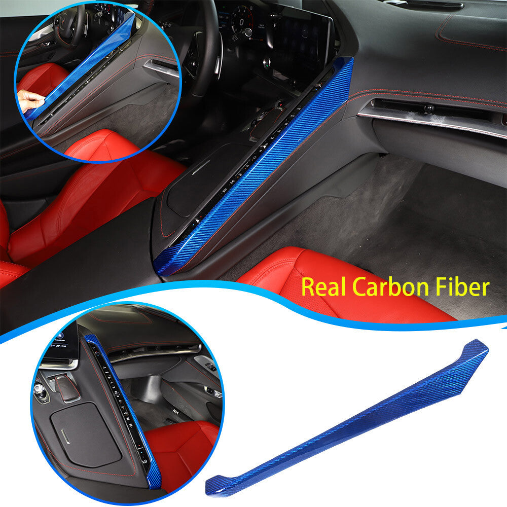 Blue Real Carbon Fiber Full Interior Set Decor Trim Kit for Corvette C8 20-25 - Variants 6-10 36
