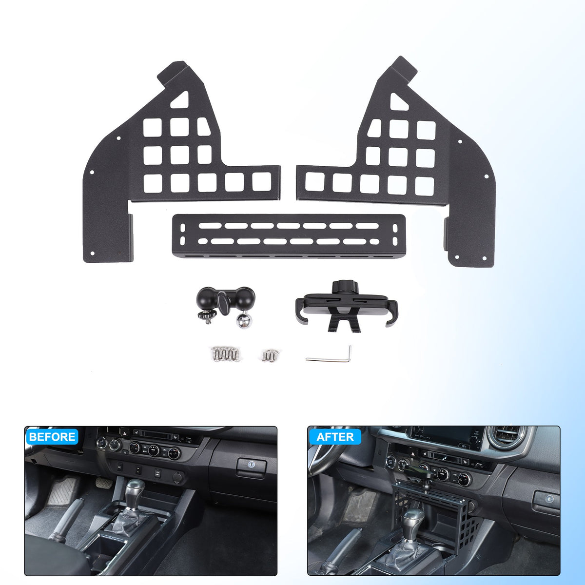 Center Multifunctional Expanding Phone Mount Bracket For Toyota Tacoma 2016-2022 19