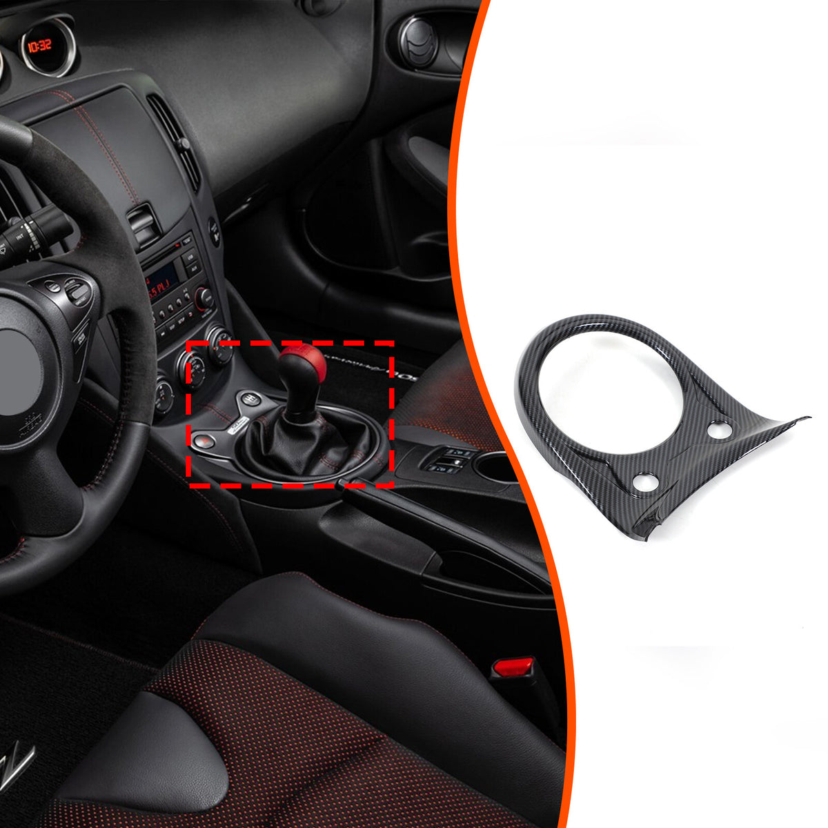 ABS Carbon Center Gear Shift Panel trim Cover For Nissan 370Z Z34 MT 09-20 US 2