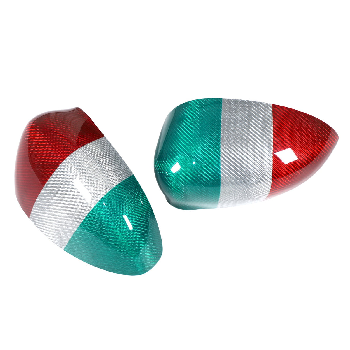 Tri-Color Real Carbon Fiber Side Mirror Cover Trim For Fiat 500 312 2010+ 13