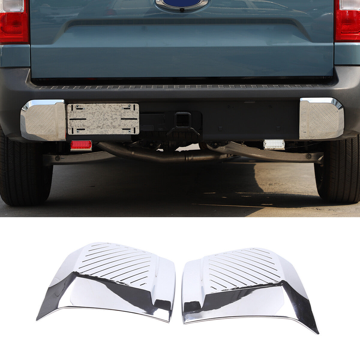 Chrome Exterior Front & Rear Bumper Corner Panel Trim For Ford Maverick 2022-23 2