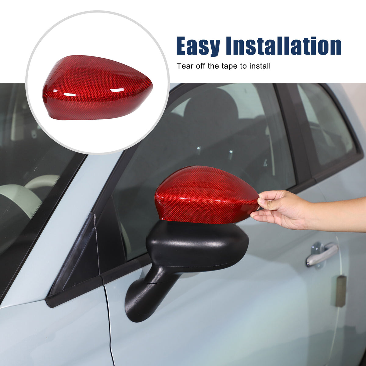 Red Carbon Fiber Exterior Side Rear Mirror Trim For Fiat 500 Abarth 595 2010+ US 13