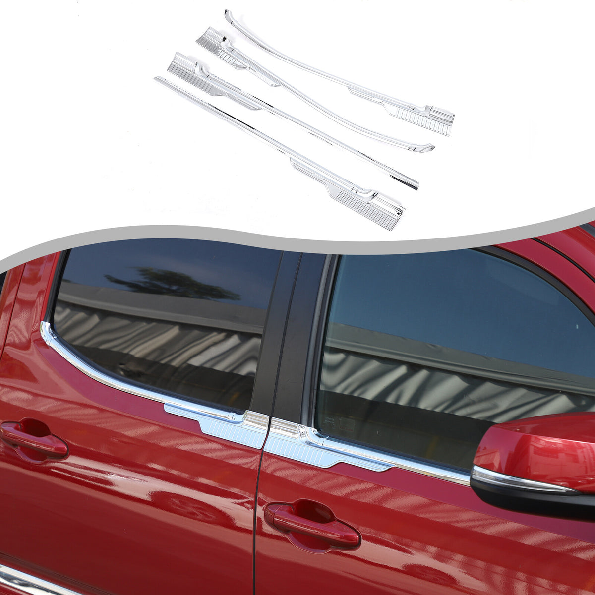 Silver Exterior Window Bottom Sill Trim Strip For Toyota Tacoma 2015-2022 1