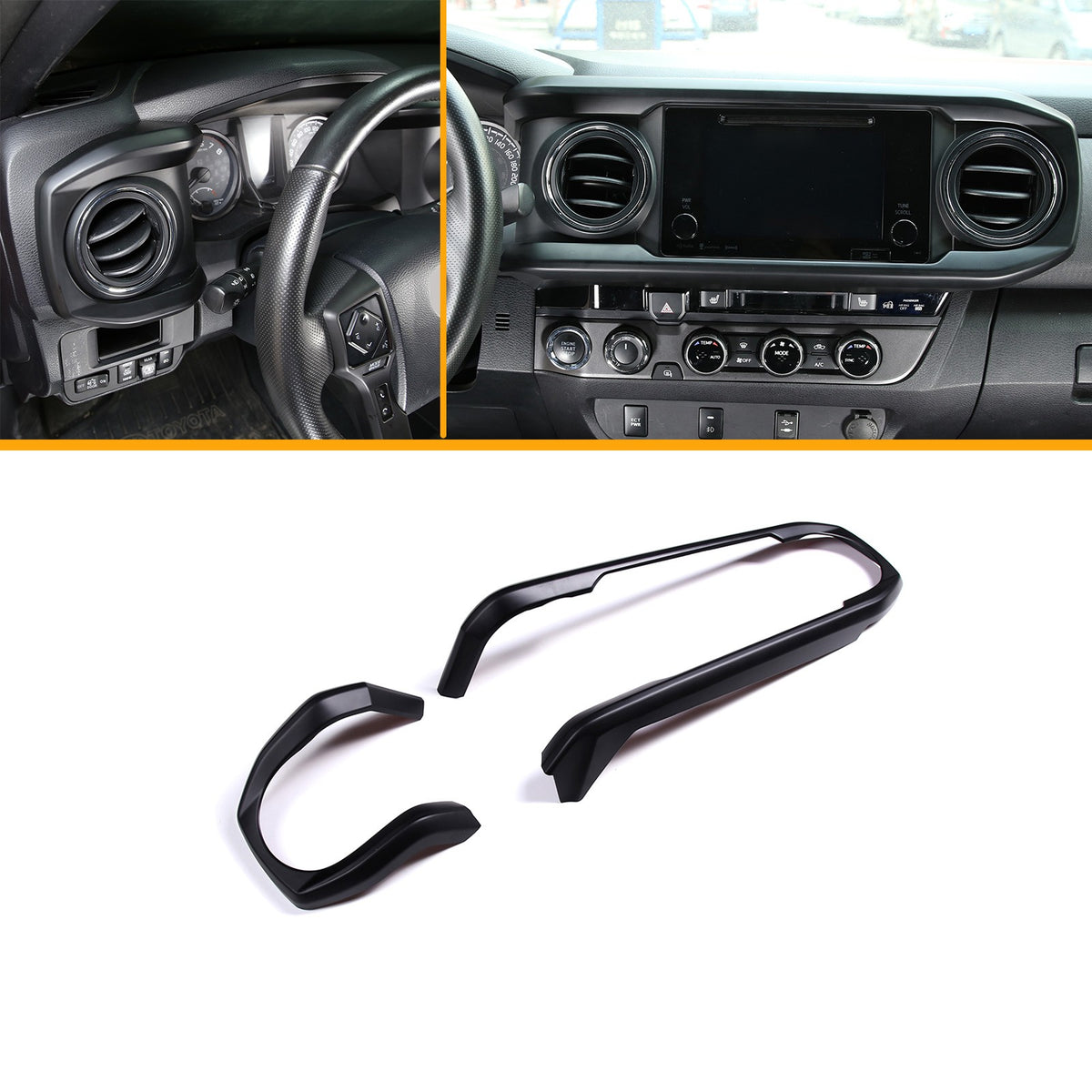 14pcs Matte Black Dash Center Console Cover Trim Kit For Toyota Tacoma 2016-2023 7
