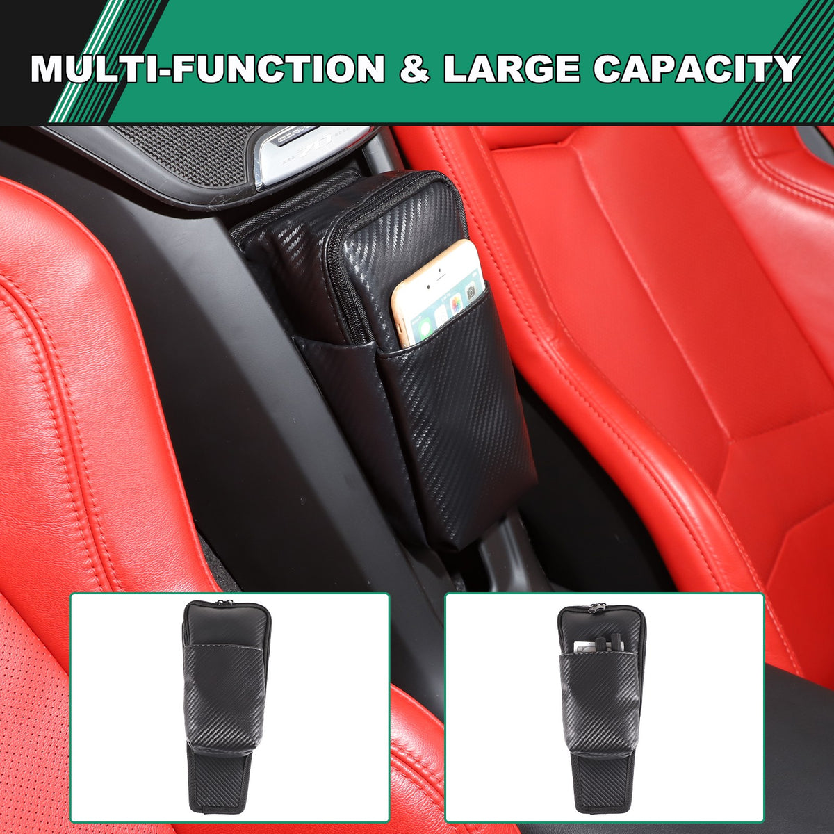 Front & Rear Center Console Storage Bag Tray For Corvette C8 2020+ - Variants 6-10 45