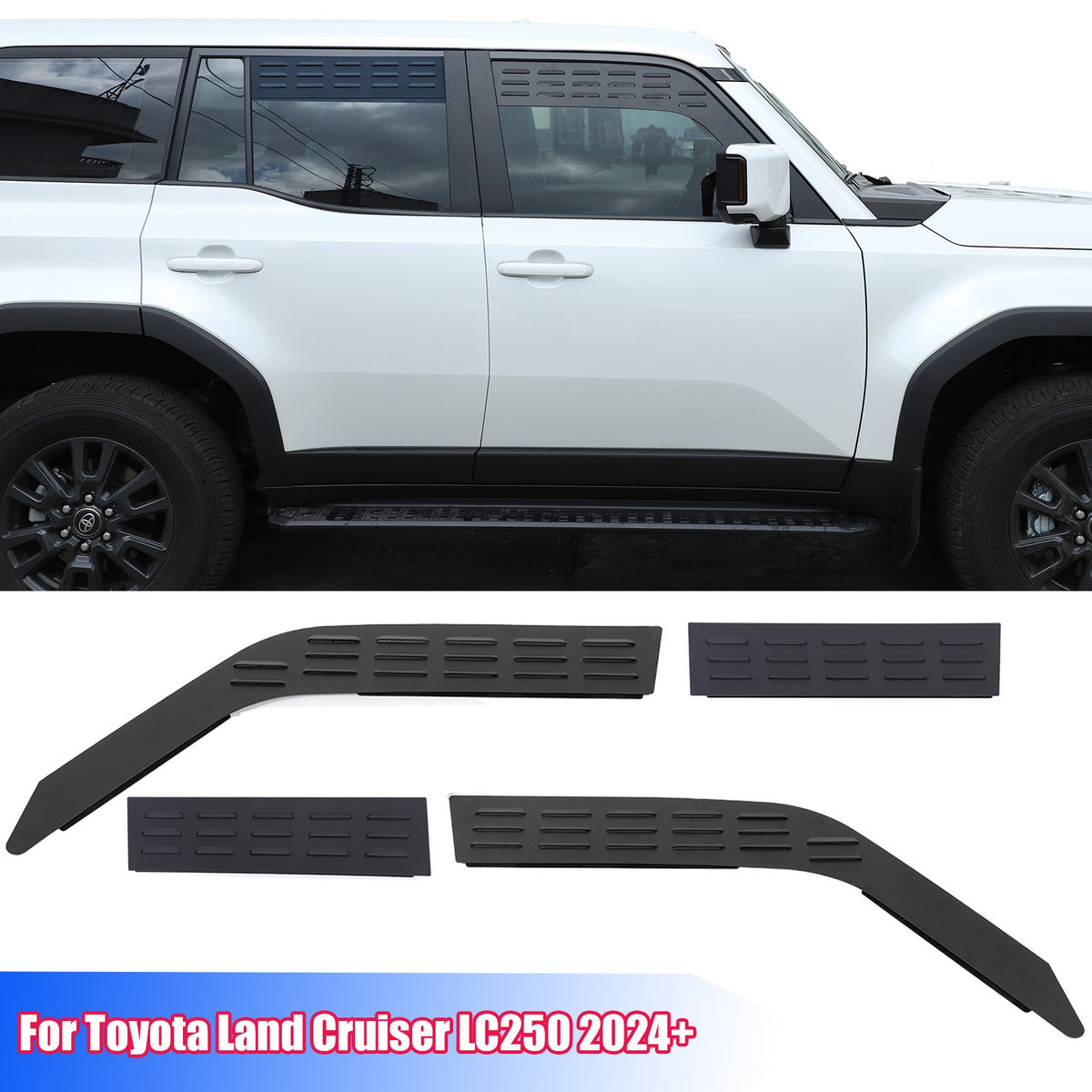 Front & Rear Window Louver Air Vent Trim For Toyota Land Cruiser Prado LC250 24+ 23