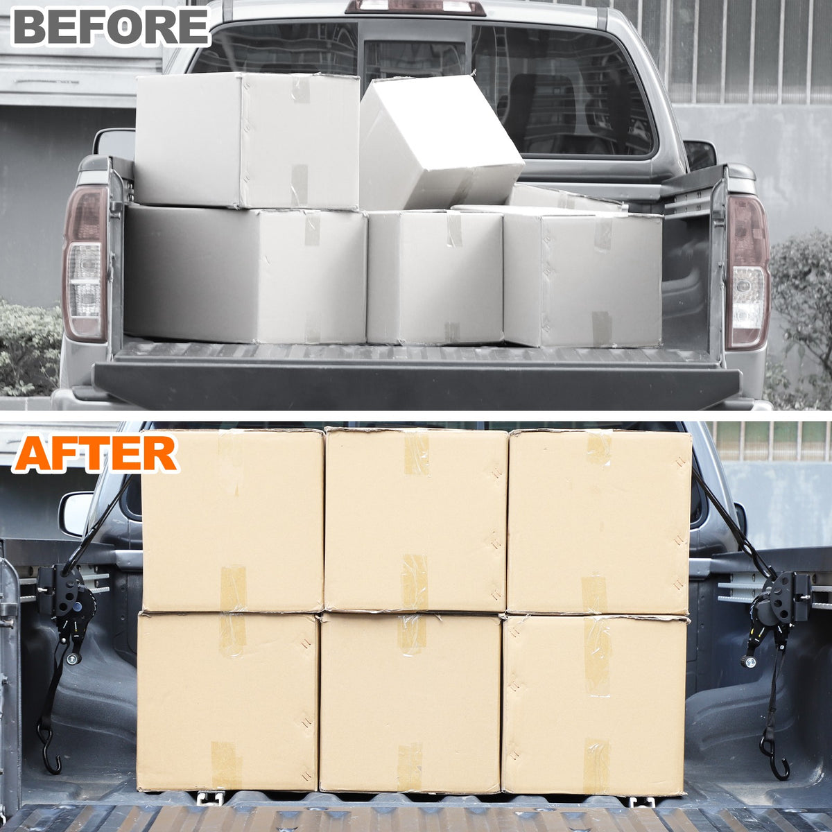Carbon Steel Truck Bed Tie Down Ratchet Strap For Nissan Frontier 2009-2017 US 19
