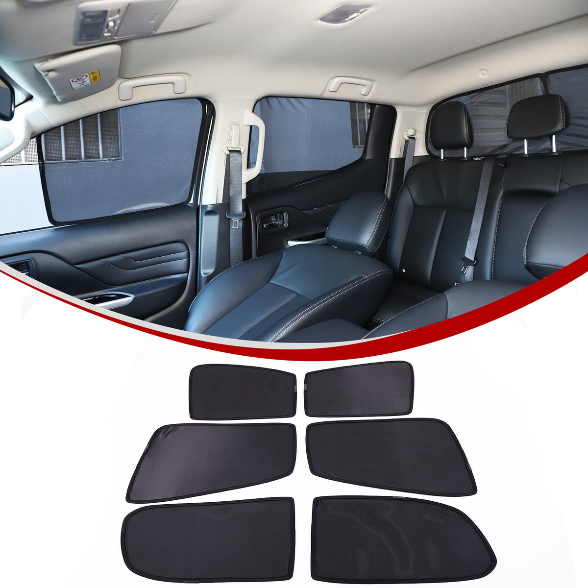 Rear Window Mesh Sun Shade Cover Windshield For Mitsubishi L200 Triton 2015-23 15