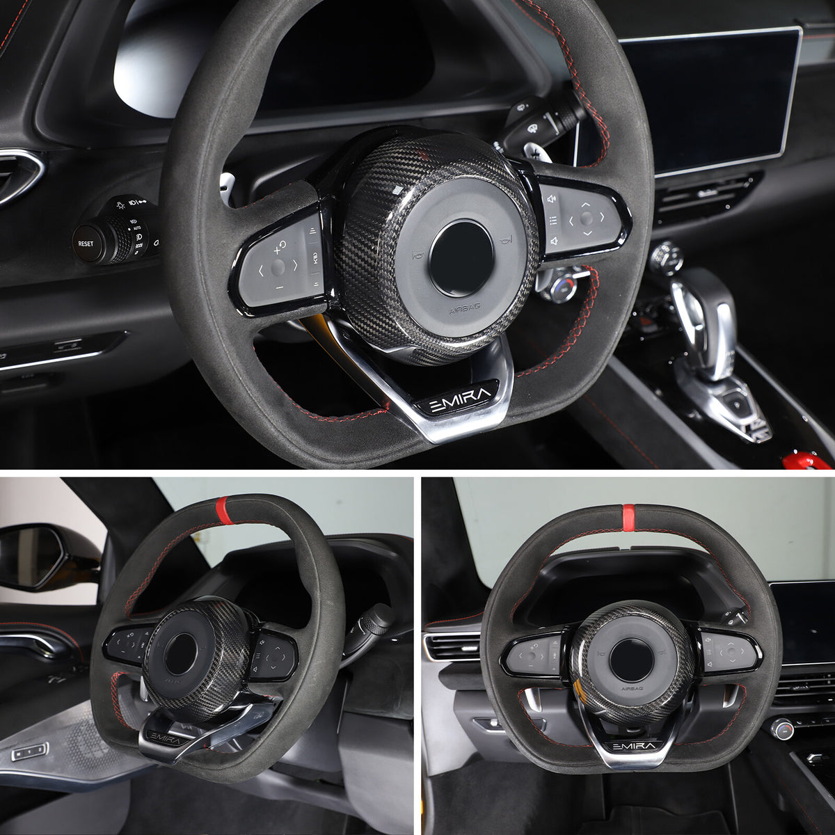 Real Carbon Fiber Steering Wheel Center Surround Cover For Lotus EMIRA 22-25 US 3