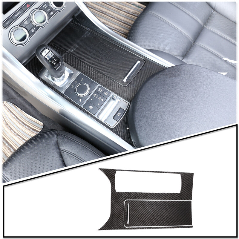 Real Carbon Fiber Gear Shift Panel Cover Trim for Range Rover Sport 2014-2017 3
