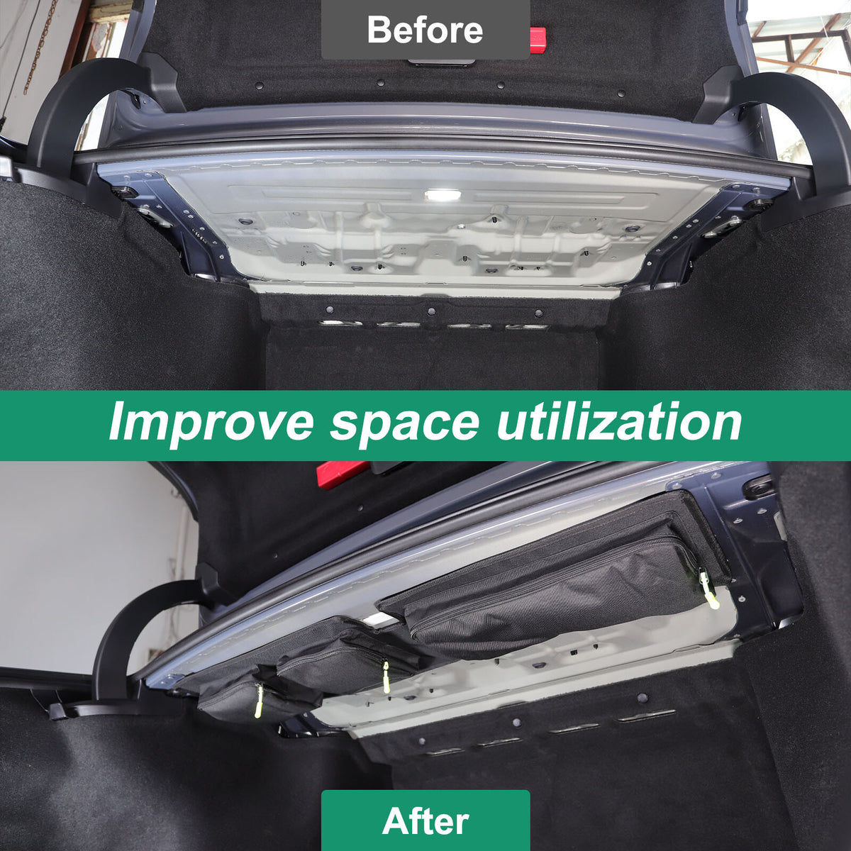 Black Rear Trunk Hanging Storage Bag Organizer For BMW 7 Series G70 i7 2023-25 7