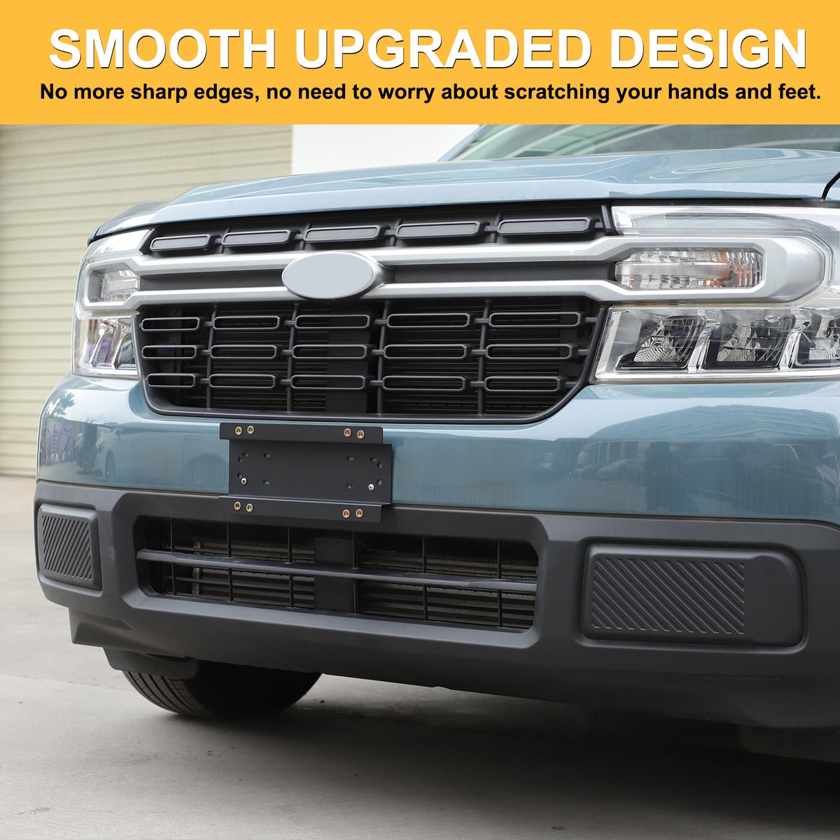 Carbon Steel License Plate Frame Trim For Ford Maverick 2022+ (US Version) 8
