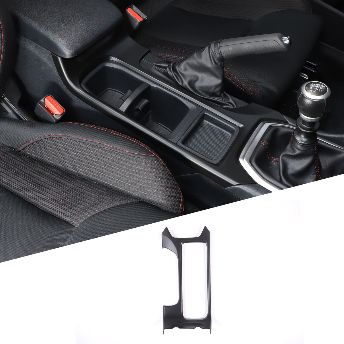 Matte Black Center Console Gear Shift Cup Holder Trim for Subaru WRX VB MT 22-24 13