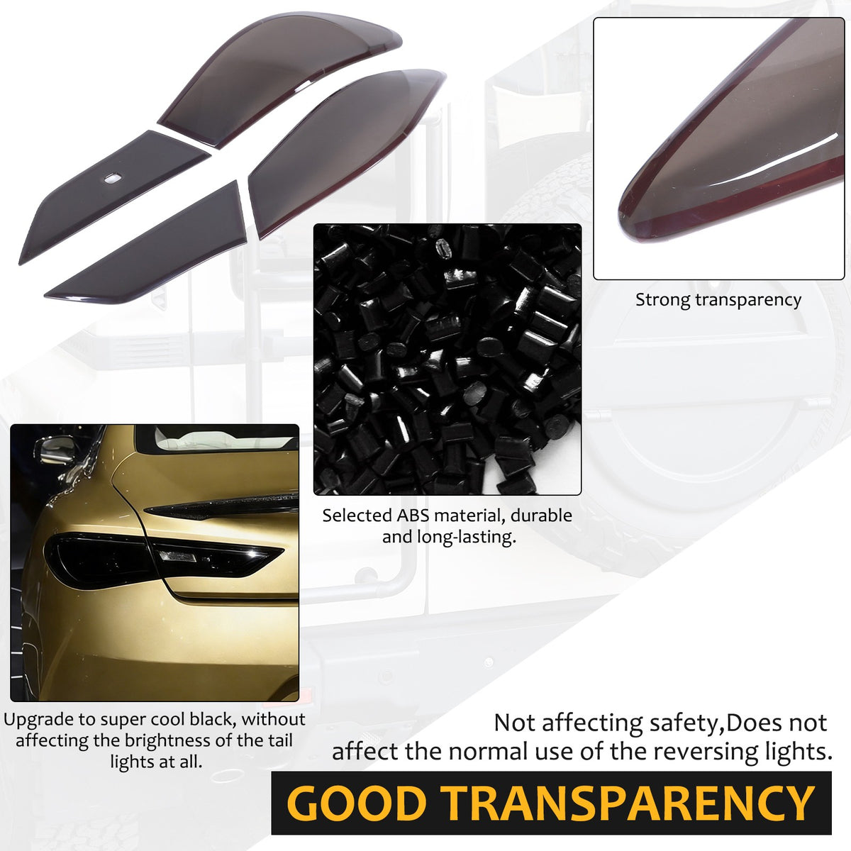 Smoked Black Rear Tail Light Guard Cover Trim Bezel For Infiniti Q60 2016+ US 16