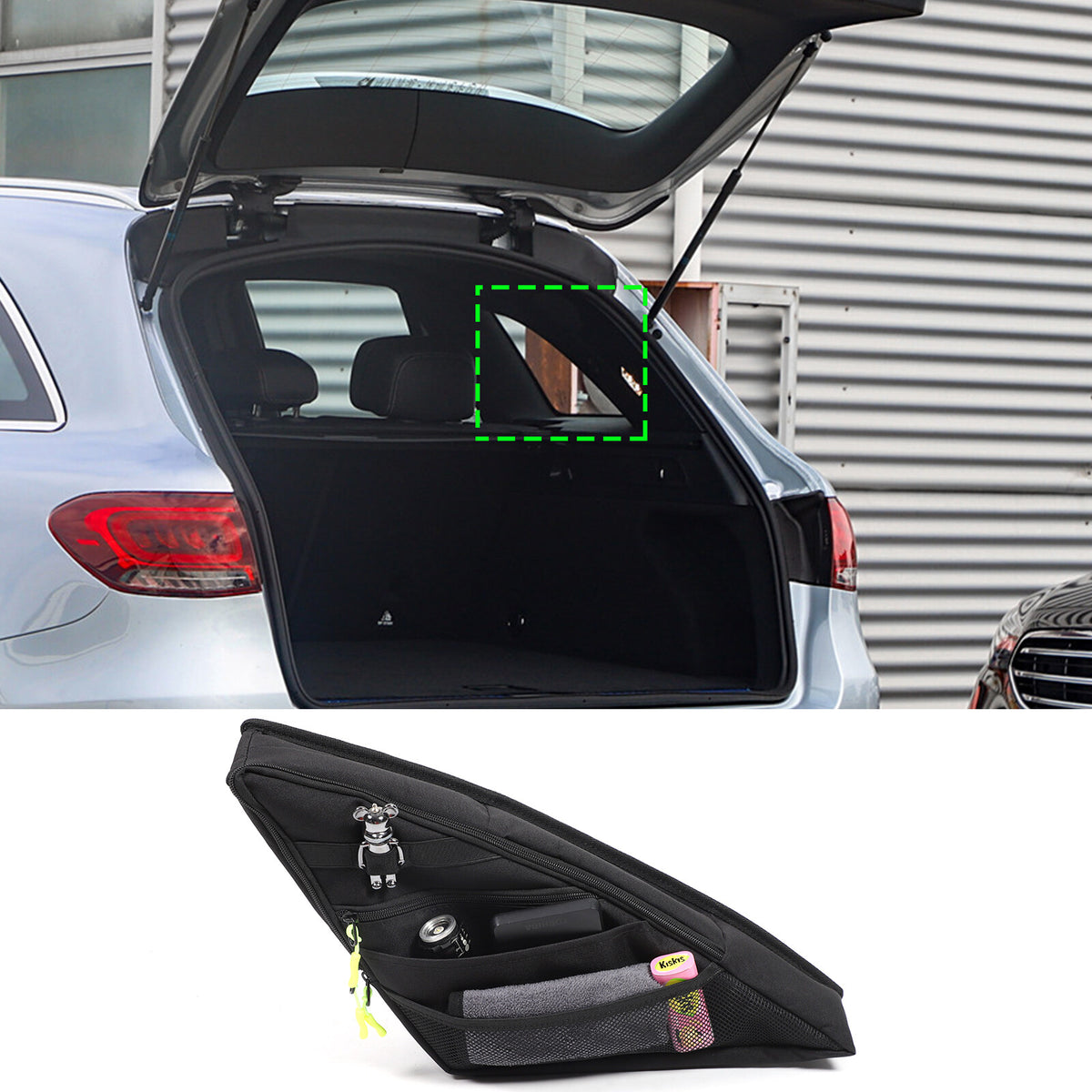 Rear Trunk Right Side Storage Bag Pockets Organizer For Benz GLC X253 2016-22 1