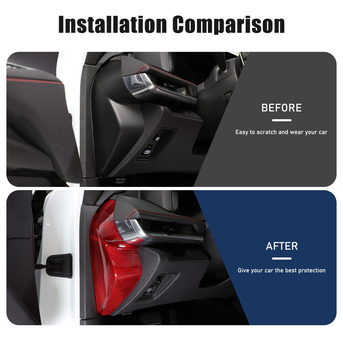 Red Real Carbon Fiber Dashboard Side Trim ForCorvette C8 Stingray Z06 Z51 2020+ 6