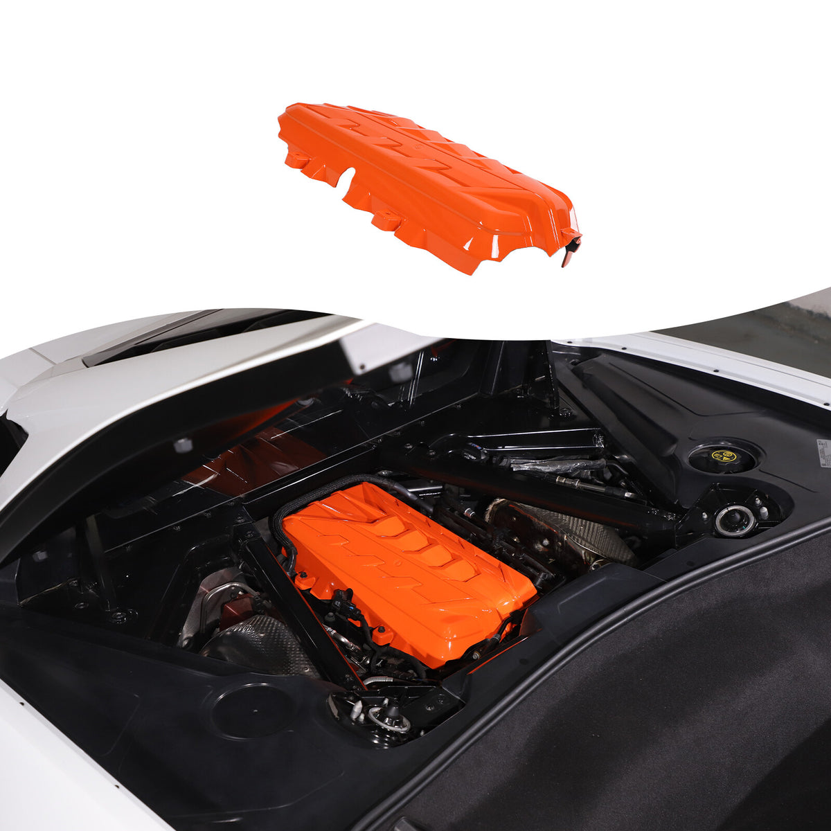 Orange Replacement Engine hood panel Trim Cover For Corvette C8 2020-26 9