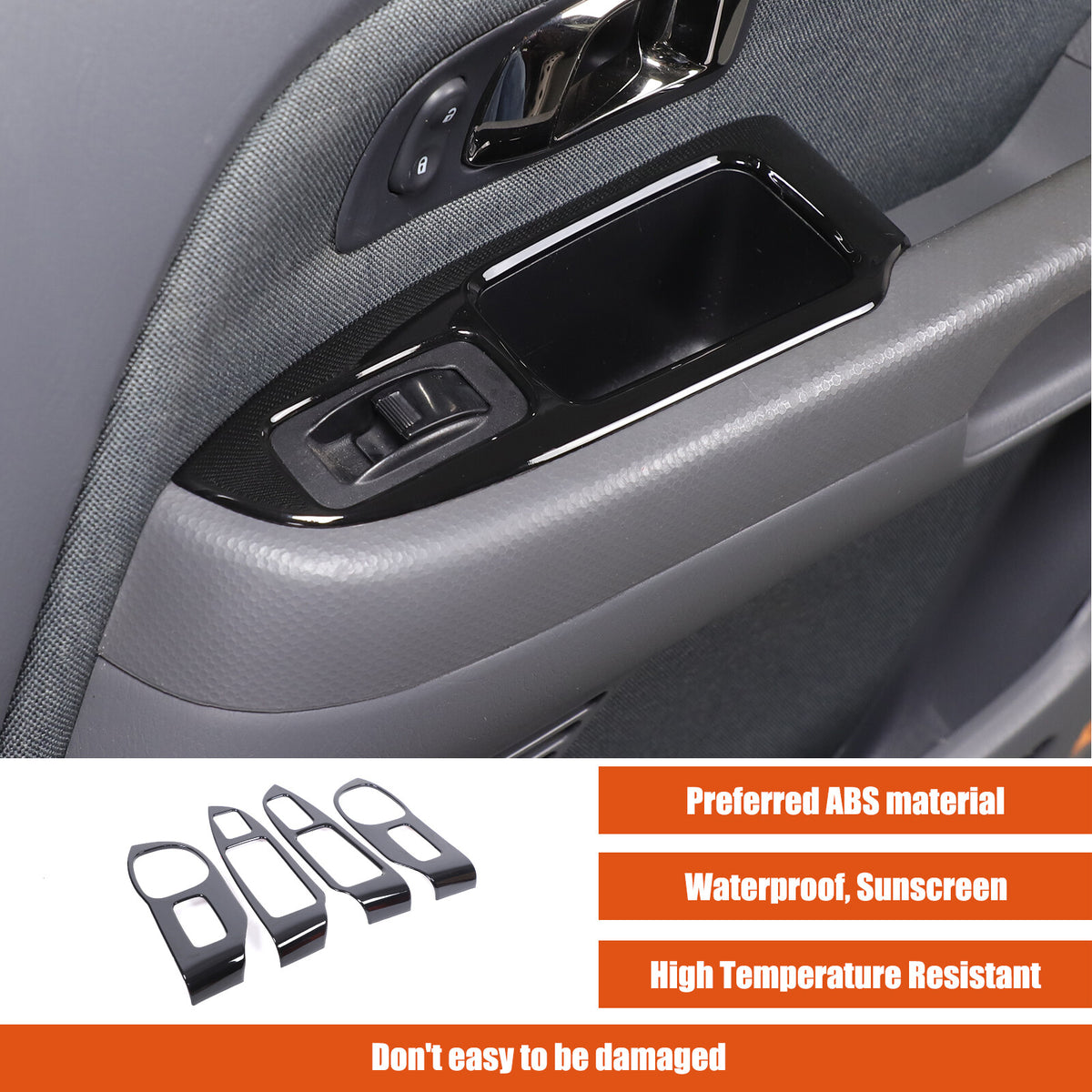 Glossy Black Window Lift Switch Button Trim Frame For Honda Pilot 2003-2008 2
