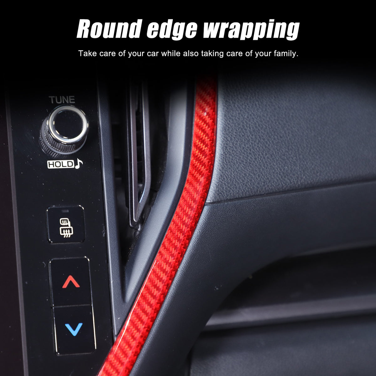 Red Real Carbon Fiber Navigation Screen Frame Trim For Subaru WRX VB MT 2022+ 14