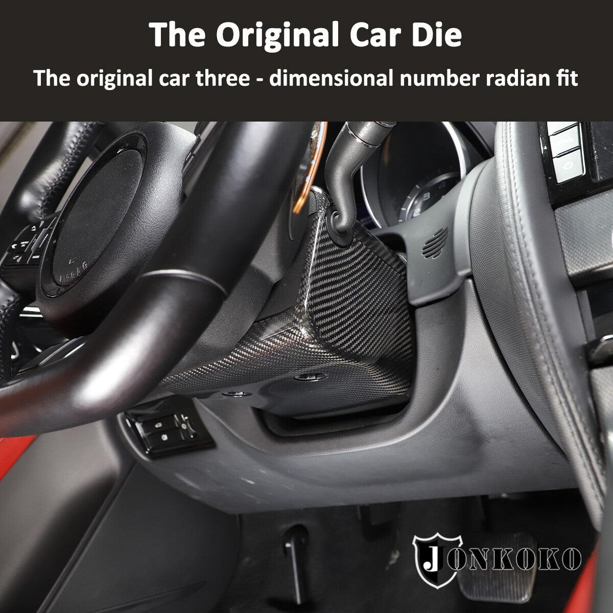 Real Carbon fiber Steering Wheel Base Trim Cover Frame For Jaguar F-TYPE 13-24 10