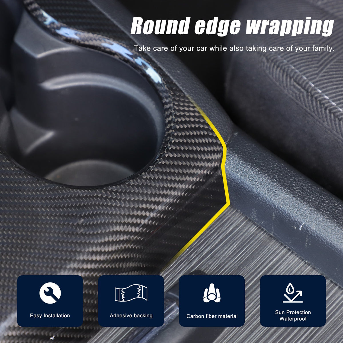 Real Carbon Fiber Center Gear Cup Trim For Honda Pilot/Ridgeline/Passport 16-22 11