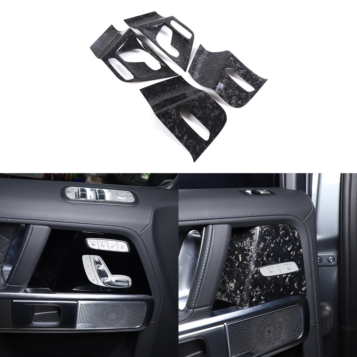 Forged Carbon Fiber Seat Adjustment Button Trim Cover for Benz G-Class 2019-20 1