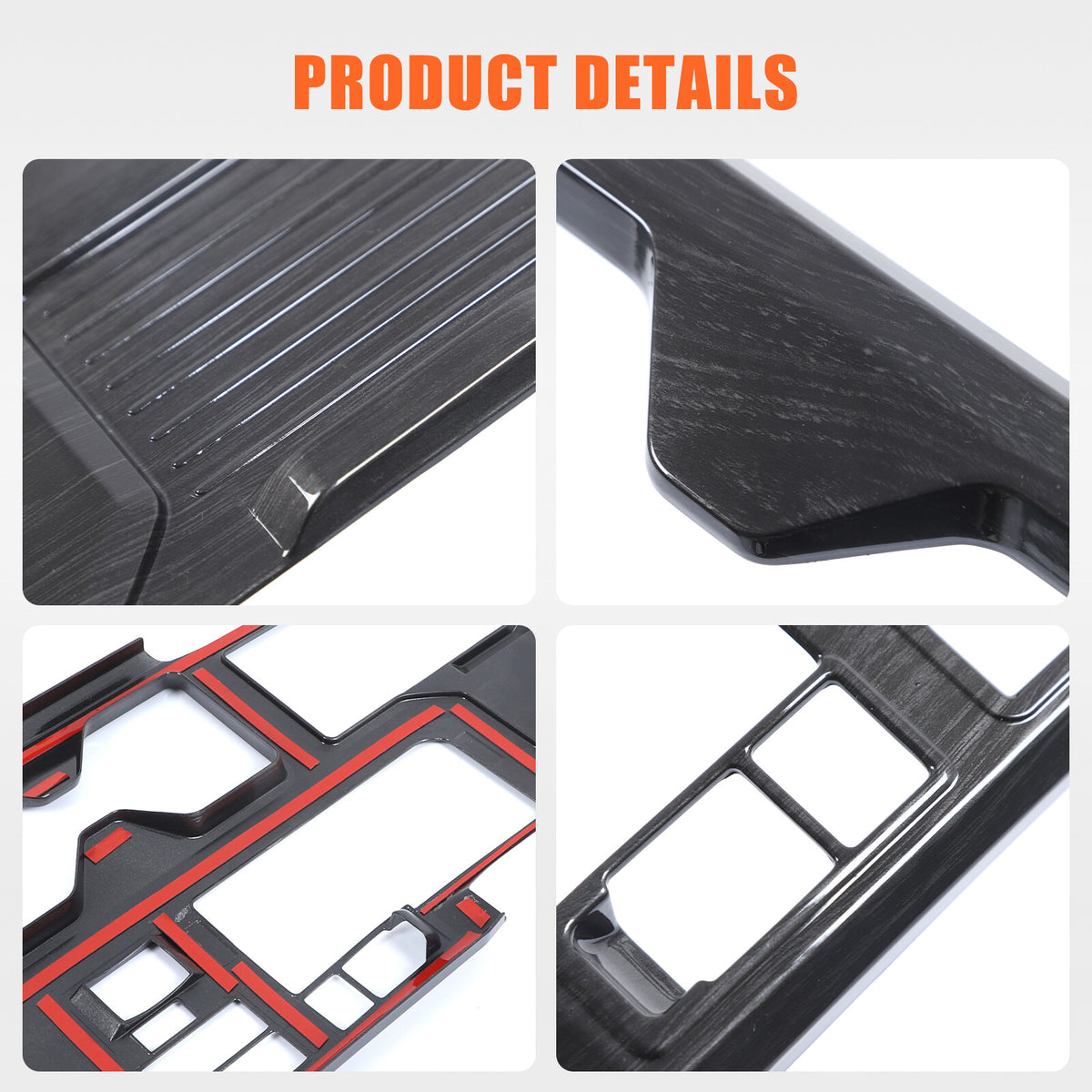 Black Wood Grain Center Console Gear Shift Panel Trim for Toyota Prado LC250 24+ 14