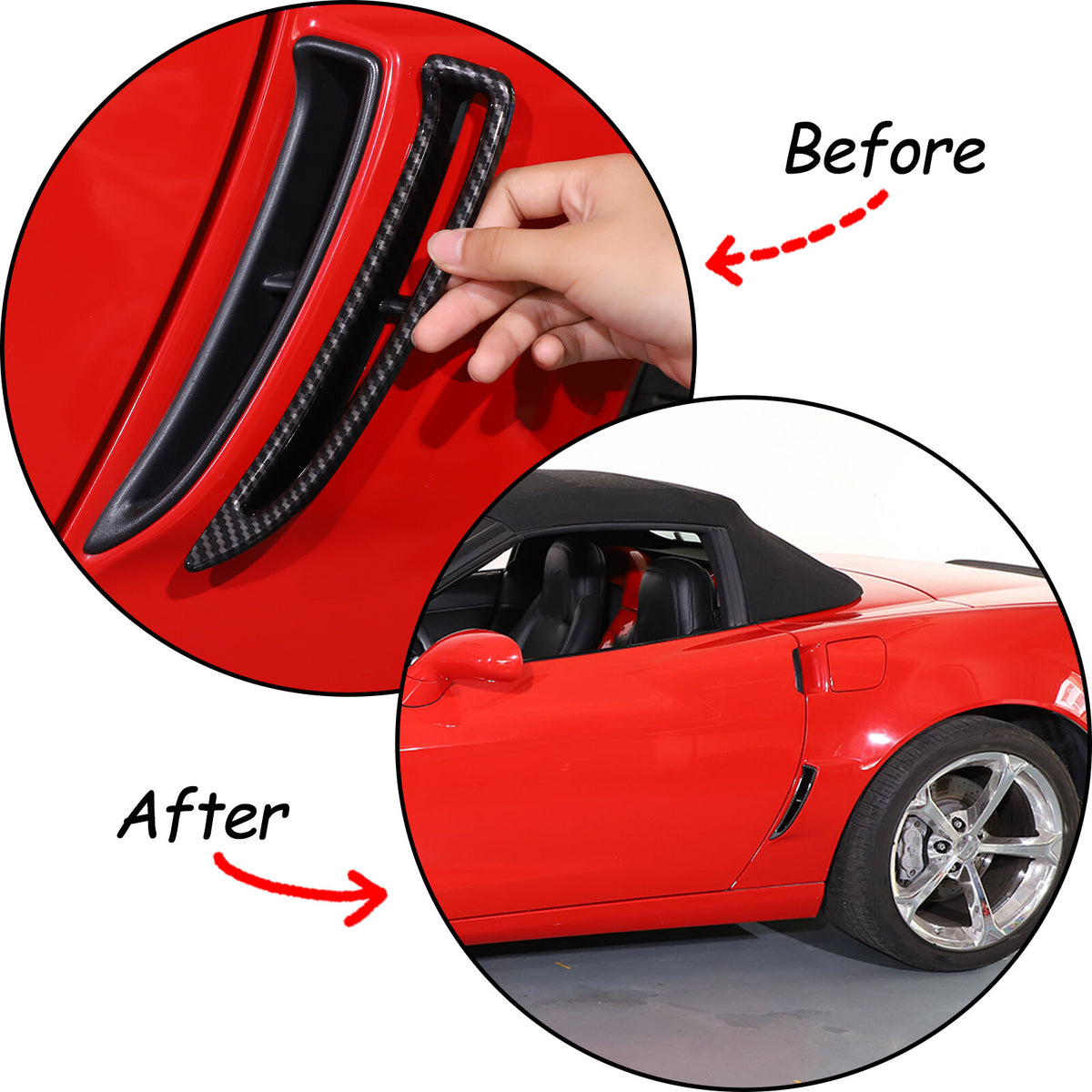 ABS Carbon Fiber Interior Exterior Cover Trim Kit For Corvette C6 2005-2013 185